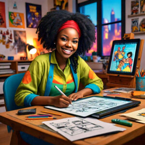 Comic Book Workshops in Kampala with art classes, artists, Storyboarding, and Illustration workshops.